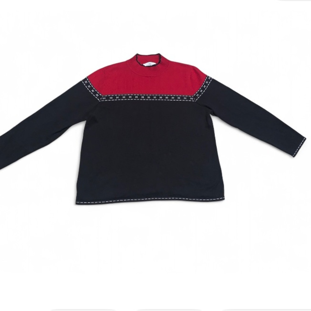 Red and Black Vintage Christopher & Banks Sweater